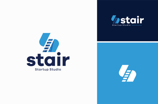 Clever Smart Initial Letter S with Ladder Step Logo Design