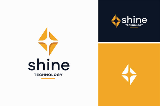 Cross Light Star Shine Modern Logo Design
