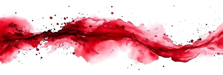 Vivid red watercolor splash creating dynamic movement on a white background