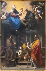 Schilderijen op glas Jezus Christus Florence - The painting of Madonna with the St. Anthony of Padua, St. Francis and Nicholas in the church Chiesa di Sant Egidio by Felice Ficherelli - Riposo (1654-1657)  © Renáta Sedmáková