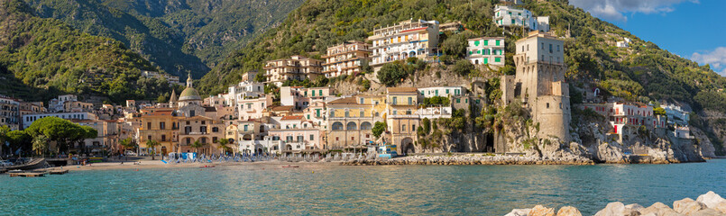 Cetrara - Amalfi coast - The panorama of the city with the coast