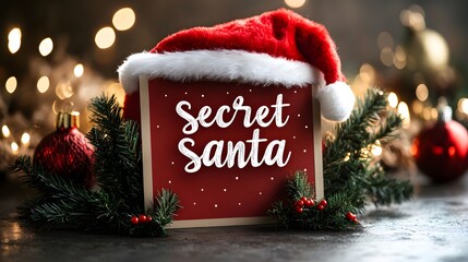 Participants exchange gifts during a festive Secret Santa event filled with holiday cheer in a cozy setting at night