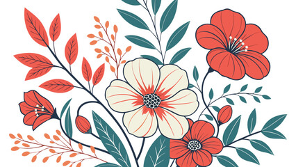 Set of floral branch with yellow hibiscus flowers and purple leaves on transparent background vector for greeting cards, wedding invitations, posters, and other decorative designs. 