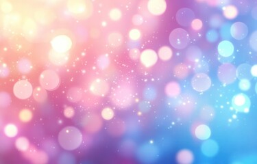 Fototapeta premium Soft glowing bokeh lights in pastel pink, purple, and blue hues with sparkling and dreamy atmosphere