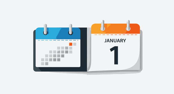 Calendar graphic with January 1st and a schedule for efficient date planning and event organization