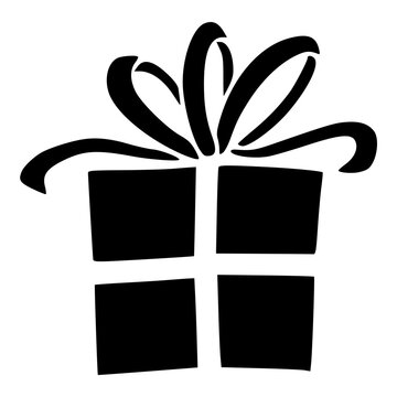 Minimalist gift box present with ribbon vector image for christmas birthday celebration surprise party design element free vector