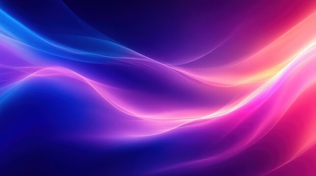 Abstract smooth flowing waves with vibrant gradient colors transitioning from deep blue to bright pink and purple creating a dynamic and energetic visual effect