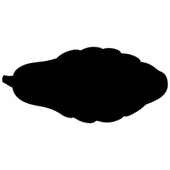 Silhouette of a papaya, a tropical fruit with seeds