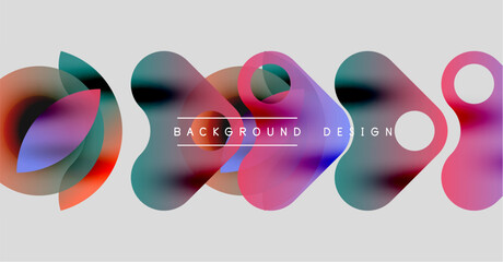 Fototapeta premium Abstract colorful shapes overlap, creating dynamic background. Modern design features vibrant hues, smooth gradients.