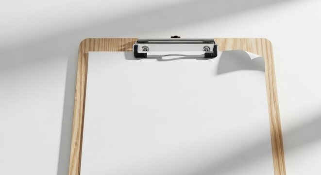 Clipboard with Blank Paper Sheet