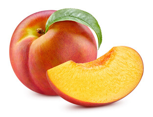 Peach isolated on white background
