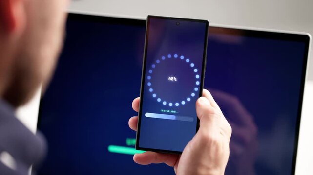 Installing Software Update Progress. Smart Phone Loading Patch