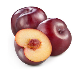 Plum isolated on white background