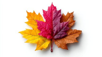 Obraz premium Colorful Autumn Maple Leaves Isolated on White for Fall Season