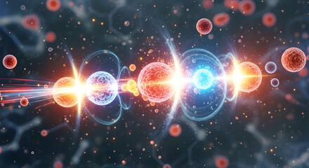 Abstract composition of clear, shimmering water droplets of various sizes floating against a soft grey background, symbolizing purity.