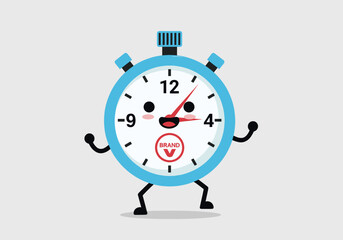 Music Clock Mascot for Time and Beat Concept