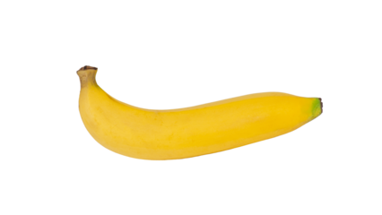 Yellow banana in hand on transparent background