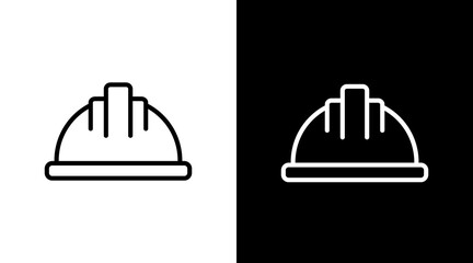 Safety Helmet  White Icon Set Design