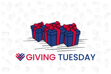 Giving Tuesday Charity Background Donation and Gift Box Awareness Campaign Design