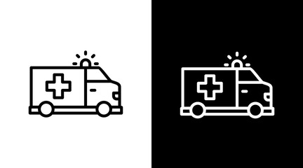 Fototapeta premium Ambulance Sign White Icon Set Design