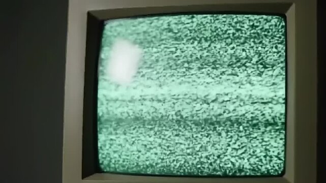 Static on Vintage Computer Monitor.