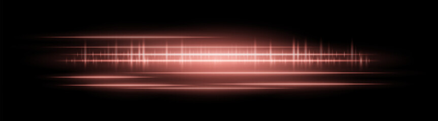 Horizontal glowing light streaks with motion blur and bright reflections. Perfect for overlays, visual effects, modern design, and digital highlights.