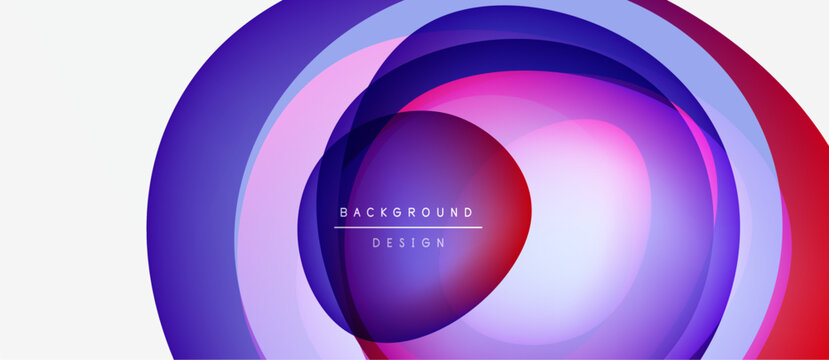 Abstract concentric circles, vibrant purple hues, modern design. Text reads background design within central shape. Simple, clean aesthetic.