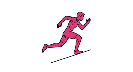 Obraz premium Running man athlete sprint exercise fitness workout cardio training marathon sport illustration vector art
