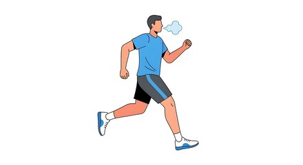 Man running exercising jogging workout cardio fitness training runner athlete sport healthy lifestyle outdoors