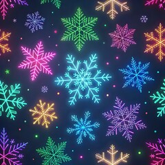 background composed of colorful snowflakes highlighted