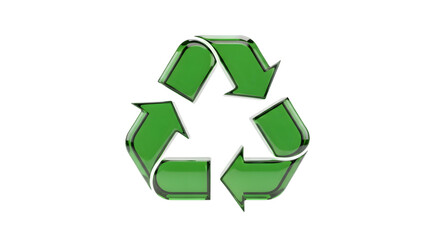 Obraz premium Green recycling symbol in modern design with three arrows 