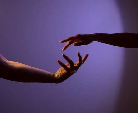 silhouette of hands. Finger. Hands concept. Help. Helping. Photo. Sensual. 