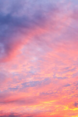 Red pink pastel color sky background during sunset
