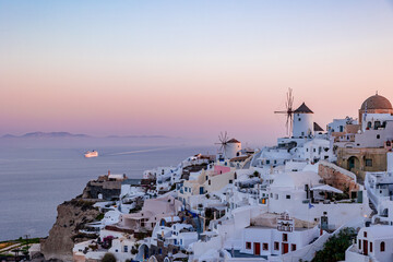 oia village in santorini island greece