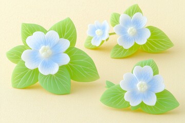 Delicate Light Blue Hydrangeas on Soft Neutral Background Ideal for Design and Decoration