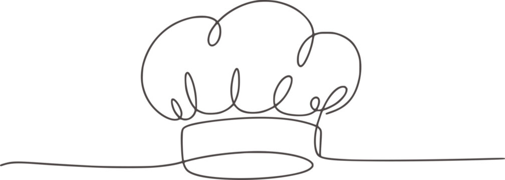 Chef hat minimalist line drawing cooking kitchen