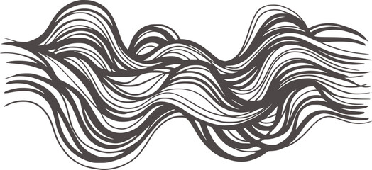 Fototapeta premium Dark grey flowing wavy lines abstract pattern background