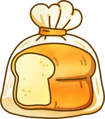 Bread in Paper Bag Illustration