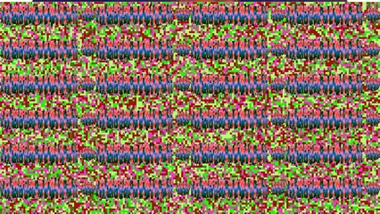 Seamless Abstract Digital Glitch Pattern with Repeating Pixelated Bar Graph Forms - 1