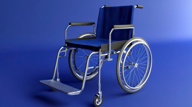 Blue Wheelchair on a Blue Background