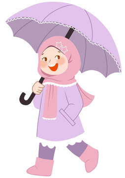 Muslim girl with umbella