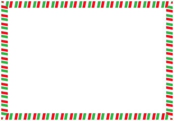 Naklejka premium Marco navideño con barras rojo, blancas y verdes