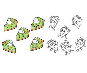 Key Lime Pie Slice Vector.Key Lime Pie Slice Vector bundle. Key Lime Pie Slice vector, illustration, lineart, clipart 2