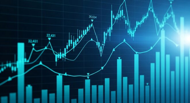 Abstract financial stock market data analysis chart