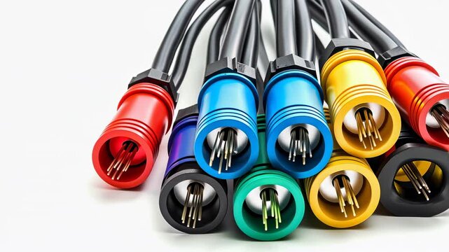 3d rendering of isolated optical fiber cable representing advanced technology on white backdrop