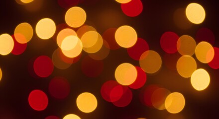 Fototapeta premium Abstract Bokeh Background with Red and Golden Lights, Festive Ho