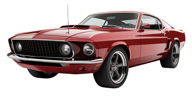Classic red ford mustang fastback coupe vintage american muscle car automobile