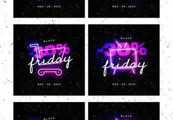 Black Friday Post With Neon Design