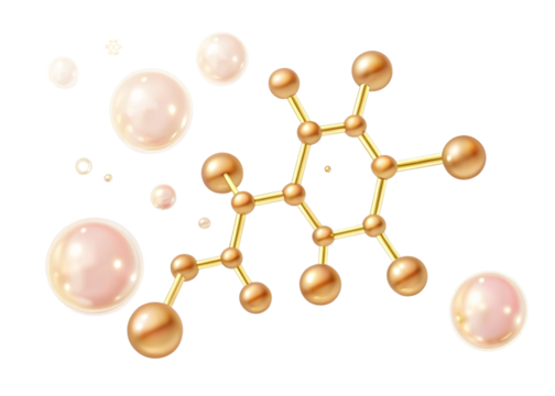 abstract gold molecule background