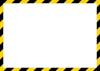 Horizontal yellow and black caution border frame, Warning line, Black and yellow stripes background 